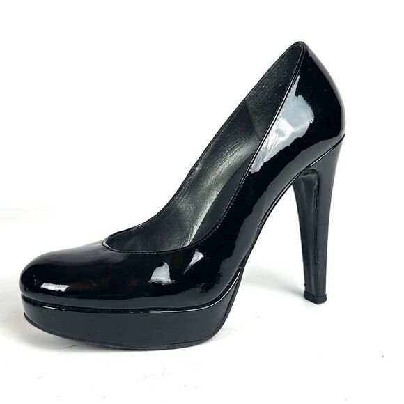 Stuart Weitzman Black Patent Leather High Heels Platform Pumps US 7 - Picture 4 of 15